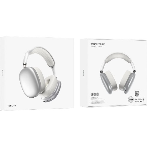 HEADPHONES BLUETOOTH  ESD15 MAX ΜΕ ΜΙΚΡΟΦΩΝΟ SILVER ΜΕ MICRO SD